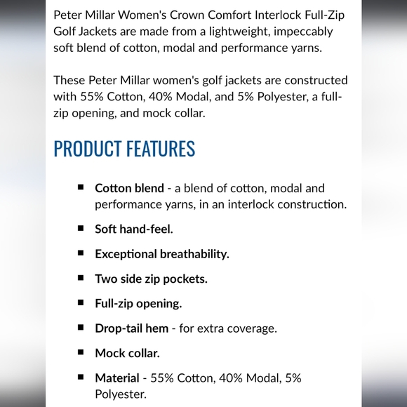 Peter Millar Crown Comfort Interlock Full-Zip Golf Jacket Lilac Women's Medium - Picture 10 of 10